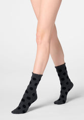 Short Socks Velvet Dots - Grey - Grey | Oroblù