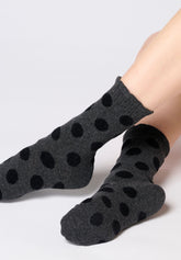 Short Socks Velvet Dots - Grey - Grey | Oroblù