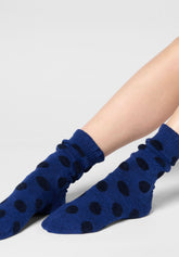 Short Socks Velvet Dots - Navy Blue 2 - Marine 2 | Oroblù