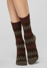 Calzino Corto Velvet Tweed - Cioccolato - Chocolate | Oroblù