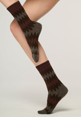 Calzino Corto Velvet Tweed - Cioccolato - Chocolate | Oroblù