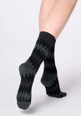 Chaussettes courtes Velvet Tweed - Gris - Grey | Oroblù