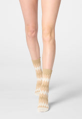 Kurze Socke Velvet Tweed - Wollweiß - Wool | Oroblù