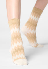 Kurze Socke Velvet Tweed - Wollweiß - Wool | Oroblù