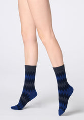 Chaussettes courtes Velvet Tweed - Bleu Marine 2 - Marine 2 | Oroblù