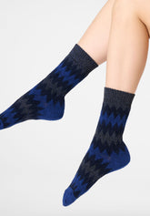 Chaussettes courtes Velvet Tweed - Bleu Marine 2 - Marine 2 | Oroblù