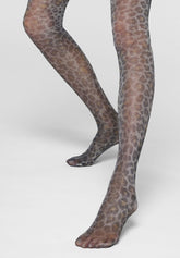 Collants Lamé avec imprimé animalier Luxe Leopard 40 - Noir - Black | Oroblù