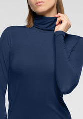 Pull--a-manches-longues--a-col-roul-e-en-Modal-stretch-Perfect-Line - Bleu Marine 2 - Marine 2 | Oroblù