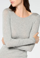 Maglia Manica Lunga in Micromodal e Cashmere Perfect Cashmere - Grigio Melange - Grey melange | Oroblù