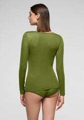 Maglia Manica Lunga in Micromodal e Cashmere Perfect Cashmere - Botanic - Botanic | Oroblù