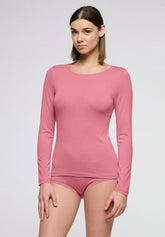 Micromodal and Cashmere Long Sleeve Sweater Perfect Cashmere - Peony - Peony 12 | Oroblù