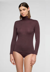 Maglia Dolcevita Manica Lunga in Micromodal e Cashmere Perfect Cashmere - Cioccolato 3 - Chocolate 3 | Oroblù