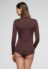 Maglia Dolcevita Manica Lunga in Micromodal e Cashmere Perfect Cashmere - Cioccolato 3 - Chocolate 3 | Oroblù