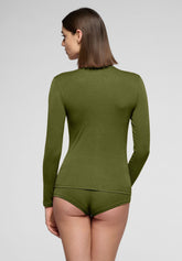 Maglia Dolcevita Manica Lunga in Micromodal e Cashmere Perfect Cashmere - Botanic - Botanic | Oroblù