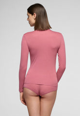 Pull--a-col-roul-e-en-cachemire-micromodal-et-parfait--a-manches-longues - Peony - Peony 12 | Oroblù