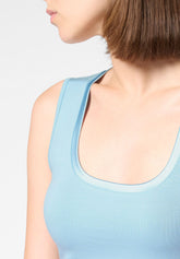 Top Spalla Larga in Cotone e Modal Perfect Line Cotton - Azzurro Cielo 8 - Sky 8 | Oroblù