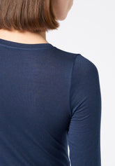 Maglia Maniche 3 -4 in Micromodal e Cashmere Perfect Cashmere - Blu - Blue | Oroblù