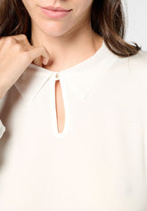 Maglia con Colletto Manica Lunga in Modal Elasticizzato Perfect Line Modal - Avorio - Ivory | Oroblù