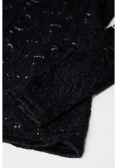Maglia Manica Lunga In Pizzo Glamour Lace - Nero - Black | Oroblù