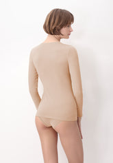 Maglia Girocollo Manica Lunga in Modal Elasticizzato Perfect Line - Cipria - Powder | Oroblù