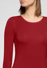 Maglia Girocollo Manica Lunga in Modal Elasticizzato Perfect Line - Rosso Intenso - Deep red | Oroblù