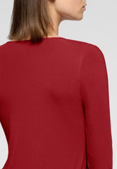 Maglia Girocollo Manica Lunga in Modal Elasticizzato Perfect Line - Rosso Intenso - Deep red | Oroblù