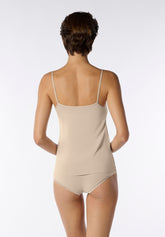 Top Spalla Sottile in Cotone e Modal Perfect Line Cotton - Sabbia - Sand | Oroblù