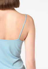 Top Spalla Sottile in Cotone e Modal Perfect Line Cotton - Azzurro Cielo 8 - Sky 8 | Oroblù