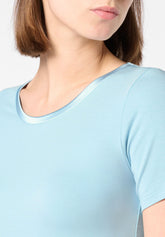 Maglia Manica Corta in Cotone e Modal Perfect Line Cotton - Azzurro Cielo 8 - Sky 8 | Oroblù
