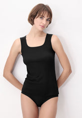 Top Spalla Larga in Micromodal e Cashmere Perfect Line Cashmere - Nero - Black | Oroblù