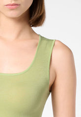 Top Spalla Larga in Micromodal e Cashmere Perfect Line Cashmere - Pistacchio 1 - Pistacchio 1 | Oroblù