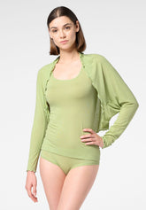 Cache Coeur in Micromodal e Cashmere Perfect Line Cashmere - Pistacchio 1 - Pistacchio 1 | Oroblù