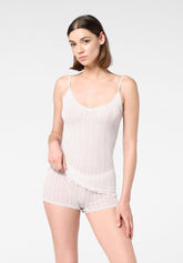 Canotta Spallina Sottile in Filo di Scozia Luxe - Bianco - White | Oroblù