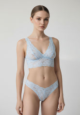 Slip Brasiliano in Pizzo Elasticizzato Lacewear - Azzurro - Baby blue | Oroblù